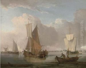 A Cluster Of Barges Drying Their Sails In Shoreham Harbour