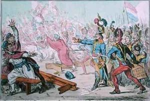Exit Liberte a la Francois or Buonaparte closing the Farce of Egalite at St Cloud near Paris by James Gillray