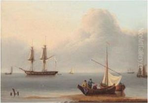 Coastal Scene With Shipping by William Anderson