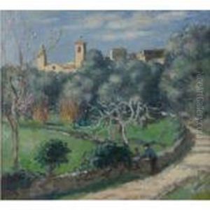 Paysage; Eglise Du Cannet by Albert Andre