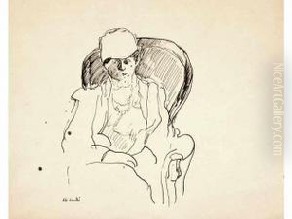 Femme Assise Au Fauteuil - view 1