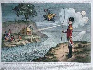 Lord Longbow the alarmist discovering the Miseries of Ireland by James Gillray