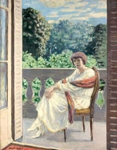 Femme Assise Au Balcon