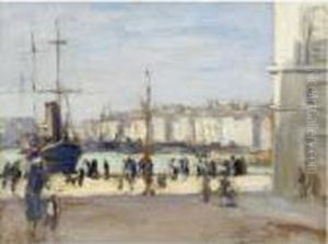 Scene De Port A Marseille by Albert Andre
