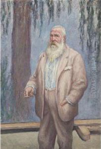 Portrait De Monet Dans Son Atelier, Giverny by Albert Andre