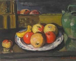 Pommes Dans Une Assiette Sur Une Cheminee