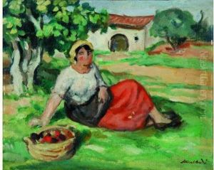 Paysanne A La Corbeille De Fruits by Albert Andre