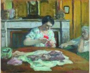 Scene D'interieur, La Couture by Albert Andre