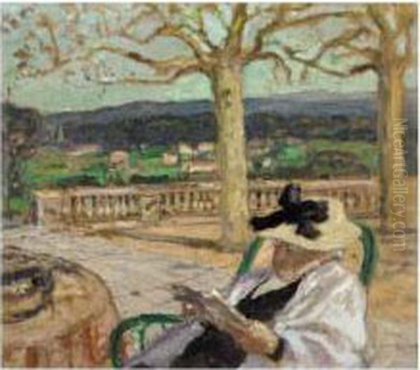 Femme Lisant A La Terrasse (mme Frantz Jourdain) - view 1