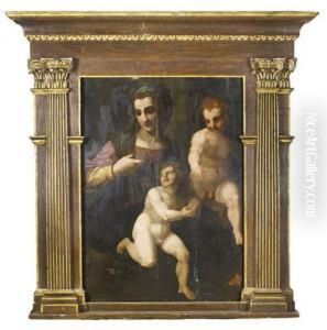 The Madonna And Child With The Infant Saintjohn The Baptist by Andrea Del Sarto