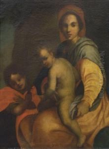 Maria Mit Dem Kind Und Dem Johannesknaben by Andrea Del Sarto