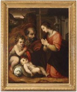 The Holy Family With The Infant St. John The Baptist by Andrea Del Sarto