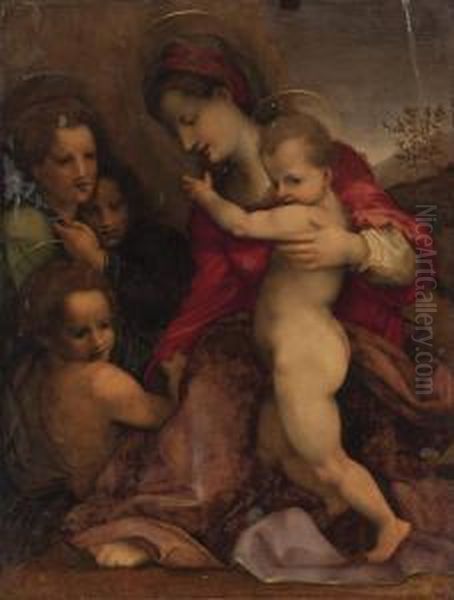 Madonna Con Bambino, San Giovannino E Angeli - view 1
