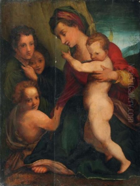 Madonna Mit Kind,johannesknaben Und Engeln - view 1