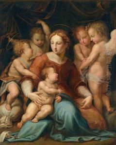 Cerchia Madonna Con Bambino E San Giovannino