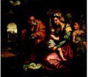 The Holy Family With The Young St. John The Baptist by Andrea Del Sarto