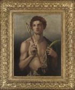Saint Sebastian With An Arrow In His Right Hand And The Martyr's Palm In His Left
