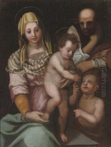 The Holy Family With Saint John The Baptist by Andrea Del Sarto