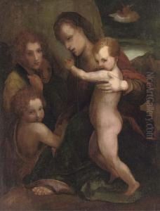 The Madonna And Child With The Young Saint John The Baptist And An Angel by Andrea Del Sarto