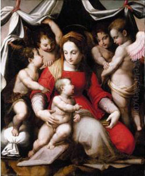 Madonna Of Humility With The
Infant St. John The Baptist And Three Angels ('the Corsini Madonna') - view 1