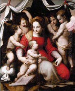 Madonna Of Humility With The 
Infant St. John The Baptist And Three Angels ('the Corsini Madonna')
