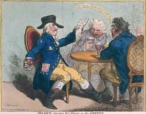 Homer singing his Verses to the Greeks by James Gillray