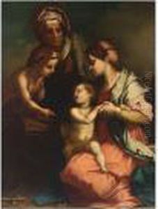 Madonna With Child, St. Anna And St. John by Andrea Del Sarto