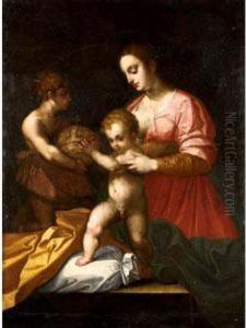 The Madonna And Child With Saint John The Baptist by Andrea Del Sarto