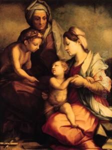 The Madonna And Child With Saint Anne And The Infant Saint John Thebaptist by Andrea Del Sarto