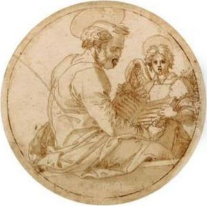 Saint Matthew: Design For Embroidery by Andrea Del Sarto