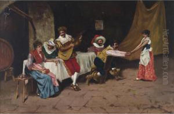 Cavaliers And Maidens In A Tavern Dancing - view 1