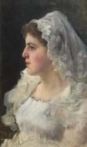 Giovine Donna Con Velo Bianco