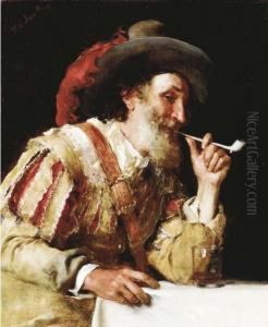 A Distinquished Cavalier Smoking A Pipe