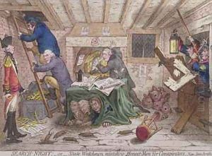 Search Night or The State Watchmen Mistaking Honest men for Conspirators 2 by James Gillray