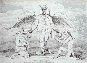 Crumbs of Comfort or Old Orthodox restoring Consolation to his Fallen Children by James Gillray