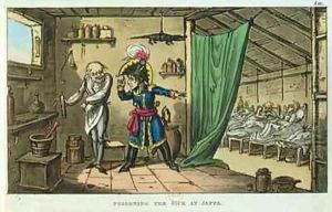 Napoleon Bonaparte 1769-1821 poisoning the sick at Jaffa by James Gillray
