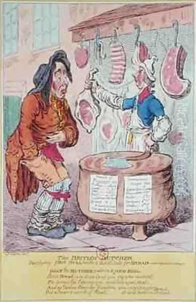 The British Butcher supplying John Bull with a substitute for bread - view 1