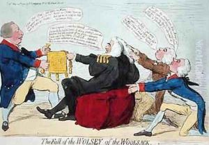The Fall of the Wolsey of the Woolsack by James Gillray