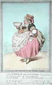 Enter Cowslip with a bowl of Cream by James Gillray