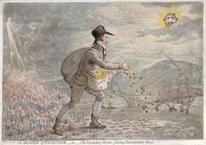 The Generae of Patriotism or The Bloomsbury Farmer planting Bedfordshire Wheat by James Gillray