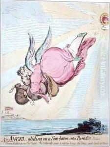 An Angel gliding on a Sun beam into Paradise by James Gillray
