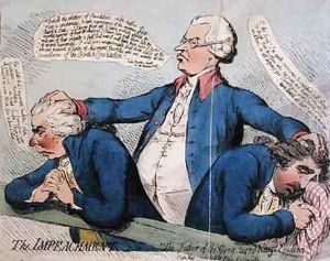 The Impeachment or The Father of the Gang turned Kings Evidence by James Gillray