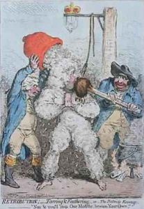 Retribution Tarring and Feathering or The Patriots Revenge by James Gillray