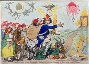 The Prophet of the Hebrews the Prince of Peace conducting the Jews to the Promised Land by James Gillray