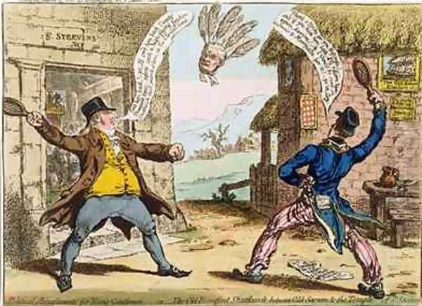 Political Amusements for Young Gentlemen or The Old Brentford Shuttlecock between Old Sarum and the Temple of St Steevens - view 1