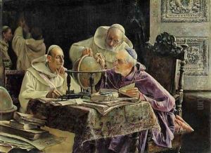 Studying the globe by Jose Gallegos Y Arnosa