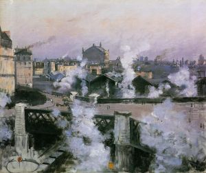 The Pont de l'Europe and Gare Saint-Lazare by Norbert Goeneutte