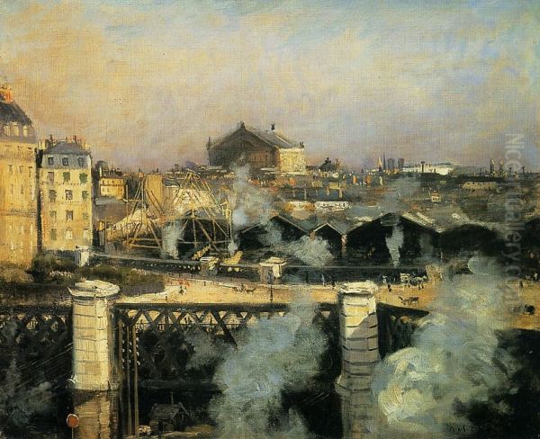 The Pont de l'Europe and the Gare Saint-Lazare with Scaffolding - view 1