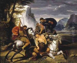 Lion Hunt by Benigne Gagneraux