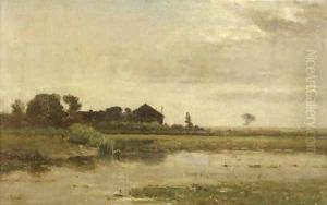 A farm in a polder landscape by Paul Joseph Constantine Gabriel